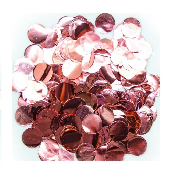 Конфетти фольга, Круги, Розовое Золото, 2 см, 50 гр